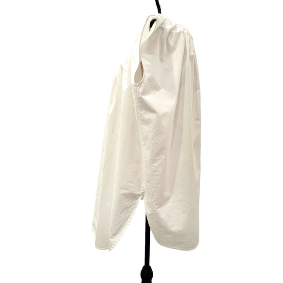 ORGANIC BY JOHN PATRICK BRIGHT WHITE COTTON POPLIN OFF THE SHOULDER TUNIC - Picture 6 of 16